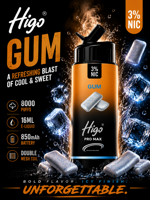 پاد یکبار مصرف هیگو پرومکس 8000 آدامس| Higo pro max 8000 GUM