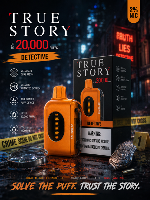 پاد یکبار مصرف ترو استوری20,000 کارآگاه(هلو/استوایی و..)| TRUESTORY 20,000 DETECTIVE(PEACH/Tropical)